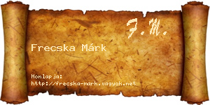Frecska Márk névjegykártya