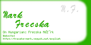 mark frecska business card